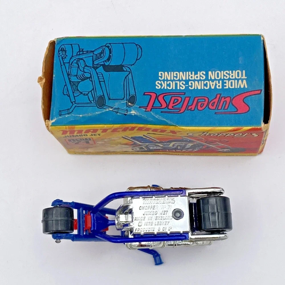 Matchbox Superfast Chopper No 71 Jumbo Jet Blue Motorcycle 1972 Lesney Boxed